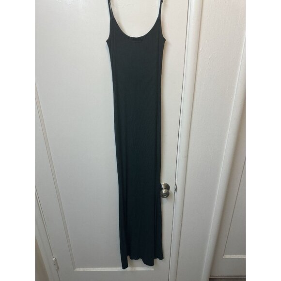Skims Maxi Dress Size Small Green Soft Lounge Ribbed Slip Stretch Sleeveless - Picture 3 of 4